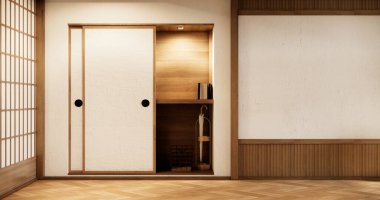 Boş oda, temiz Japon minimalist odası.