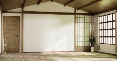 Boş oda, temiz Japon minimalist odası.