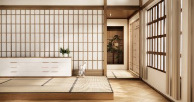 Televizyonun iç duvar modellemesi için minimal dolap