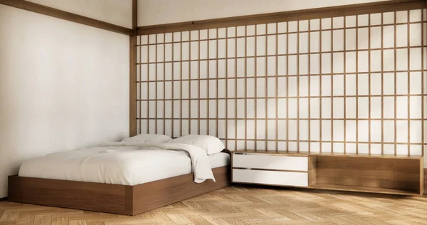 Interior Lujo Moderno Dormitorio Estilo Japonés Burlan Diseño Más Hermosa — Foto de Stock