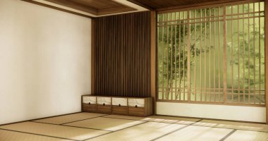 İç mekan, boş oda ve tatami paspas odası modern tarz..