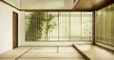 İç mekan, boş oda ve tatami paspas odası modern tarz..