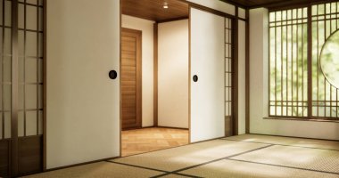 İç mekan, boş oda ve tatami paspas odası modern tarz..