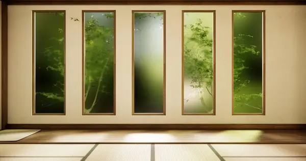 Mekan Boş Oda Tatami Paspas Odası Modern Tarz — Stok fotoğraf