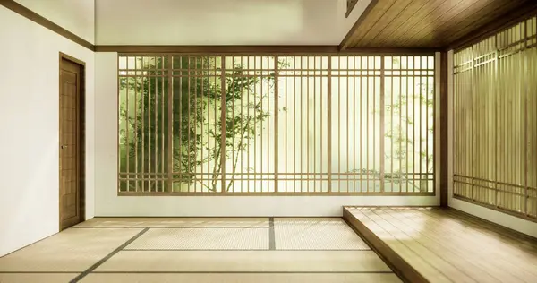 Mekan Boş Oda Tatami Paspas Odası Modern Tarz — Stok fotoğraf