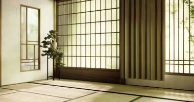 Temizlik iç mekan, boş oda ve tatami paspas odası modern tarz..