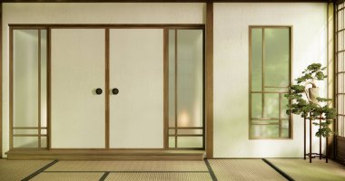 Temizlik iç mekan, boş oda ve tatami paspas odası modern tarz..