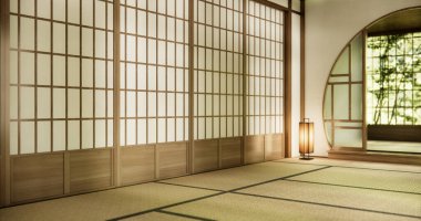 Temizlik iç mekan, boş oda ve tatami paspas odası modern tarz..