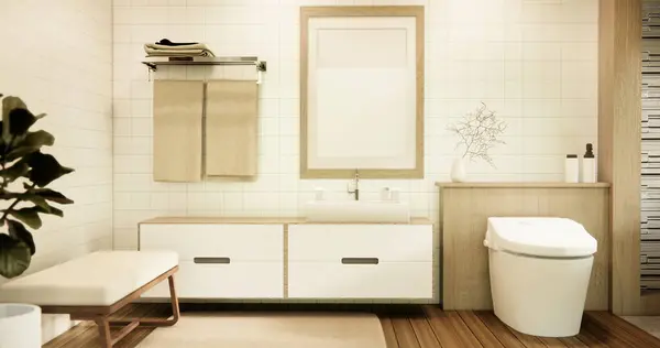 Servizi Igienici Decoartion Sul Moderno Stile Zen Toilette Camera Japan — Foto Stock