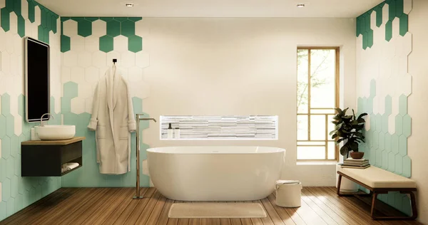 Wooden Bathroom Modern Zen Toilet Japan Style — Stock Photo, Image
