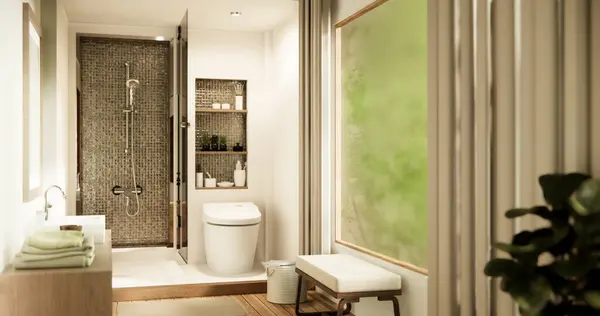 Ruční Mytí Umyvadlo Koupelně Moderní Japonský Styl — Stock fotografie