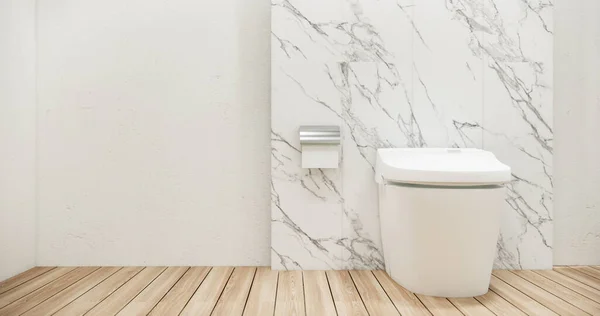 Weiße Toilette Und Dekoartion Auf Modernem Zen Toilettenraum Japanischen Stil — Stockfoto