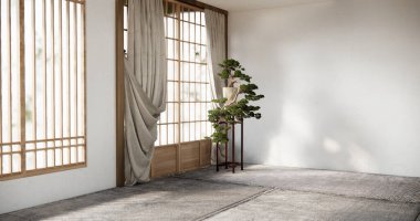 İçi boş duvar arkaplanındaki bitkilerle dolu, 3B görüntüleme