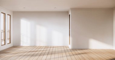 Minimalist iç mimari, ahşap japon duvarının arka plan modeli.