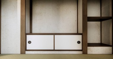 Empty room, original Japanese style mixed with modern minimal. clipart