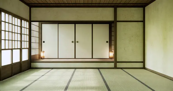 stock image Empty room, original Japanese style mixed with modern minimal.