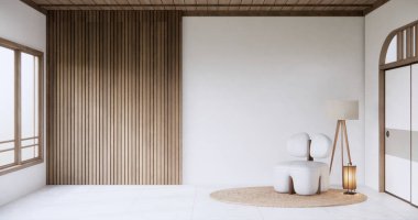 Oturma odası modern, minimumda, koltuğu granit zeminde..