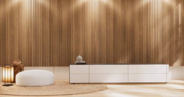 Kabine ahşap tasarımı beyaz oda iç mimari 3D tasarımı