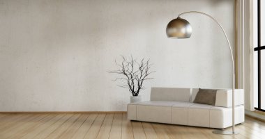 İç dizayn üzerine mini koltuk, zen modern oturma odası Japon tarzı..