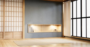 İç dizayn üzerine mini koltuk, zen modern oturma odası Japon tarzı..