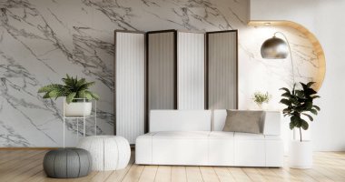 Duvar tasarım odasındaki dolaplar dekorasyon ve kanepe ile..