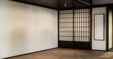 Japonya tarzı büyük yaşam alanı lüks oda japan tarzı dekorasyon.