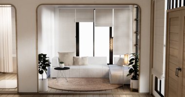 Modern oturma odası iç dizaynında minimal koltuk modern oturma odası tarzı..