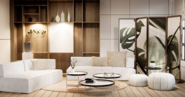 Modern oturma odası iç dizaynında minimal koltuk modern oturma odası tarzı..