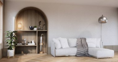 Modern oturma odası iç dizaynında minimal koltuk modern oturma odası tarzı..