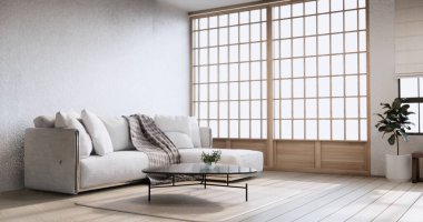 Modern oturma odası iç dizaynında minimal koltuk modern oturma odası tarzı..