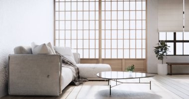 Modern oturma odası iç dizaynında minimal koltuk modern oturma odası tarzı..