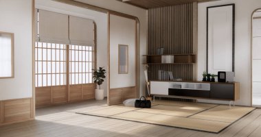 Oturma odası ahşap tarzında duvar tasarımı.