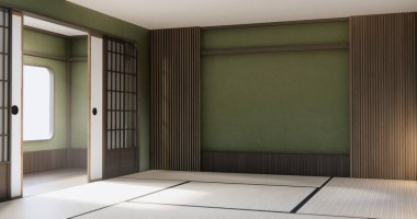 Tatami paspas japon tarzında boş duvar tasarımı oturma odası
