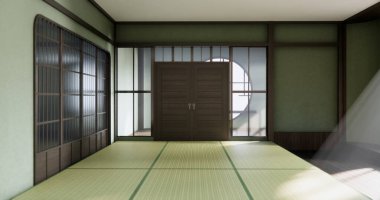 Tatami paspas japon tarzında boş duvar tasarımı oturma odası