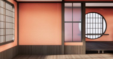 Dekorasyonu 3D olan boş lav odası.