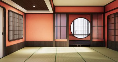 Dekorasyonu 3D olan boş lav odası.