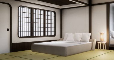 Modern Japonya tarzı 3D dekorasyonlu modern yatak odası tasarımı