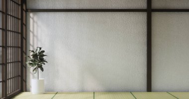 Standart boş oda japan ve tatami paspas katı. 3B görüntüleme