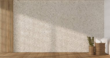 Empty room,Clean japanese minimalist room interior, 3D rendering