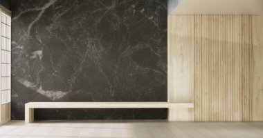 Boş oda ve ahşap panelleri kavramsal arkaplan 3 boyutlu resimleme