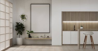 Mutfak odası modern Japon tarzı 3D görüntüleme