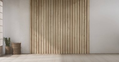 Empty room,Clean japanese minimalist room interior, 3D rendering