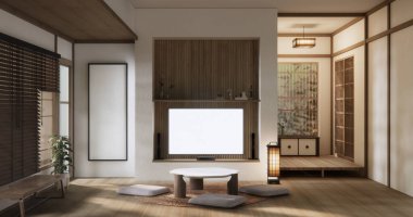 Geleneksel Japon stili, süslemesi çok az. 3B görüntüleme