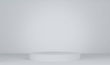 Soyut Podyum minimal geometrik beyaz ve altın 3D görüntüleme