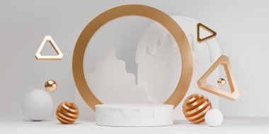 3D üretim için uygun beyaz sahne podyumu dekorasyonu