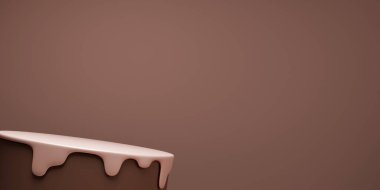 Mocha tonu Moda ürünü arka planı Boş arkaplan ile podyum görüntüsü.
