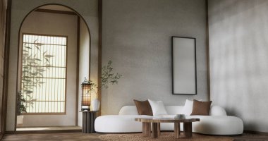 Sahne modeli Modern Japon koltuğu minimalist tasarım muji tarzı 3D