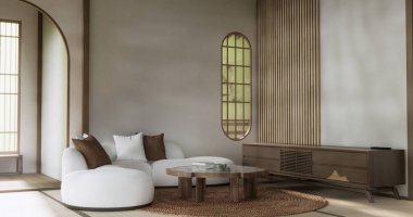 Sahne modeli Modern Japon koltuğu minimalist tasarım muji tarzı 3D