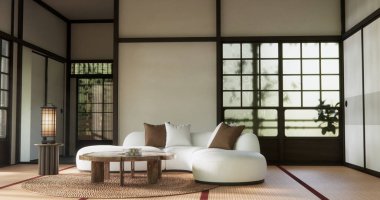 Model yap, Japon boş oda tatami paspası en güzelini tasarlıyor..