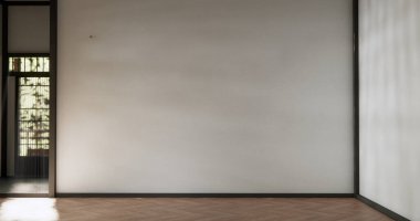 Muji stili ahşap panelli boş oda arka planı